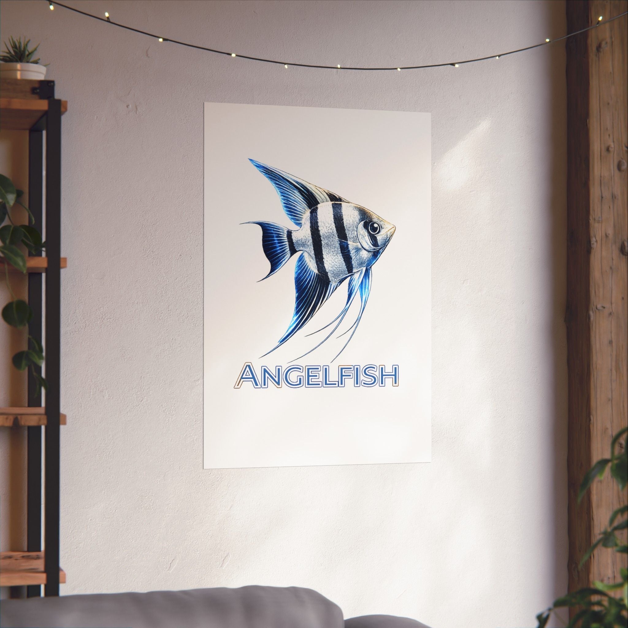 Angelfish Wall Poster — Matte Vertical Marine Fish Art Print