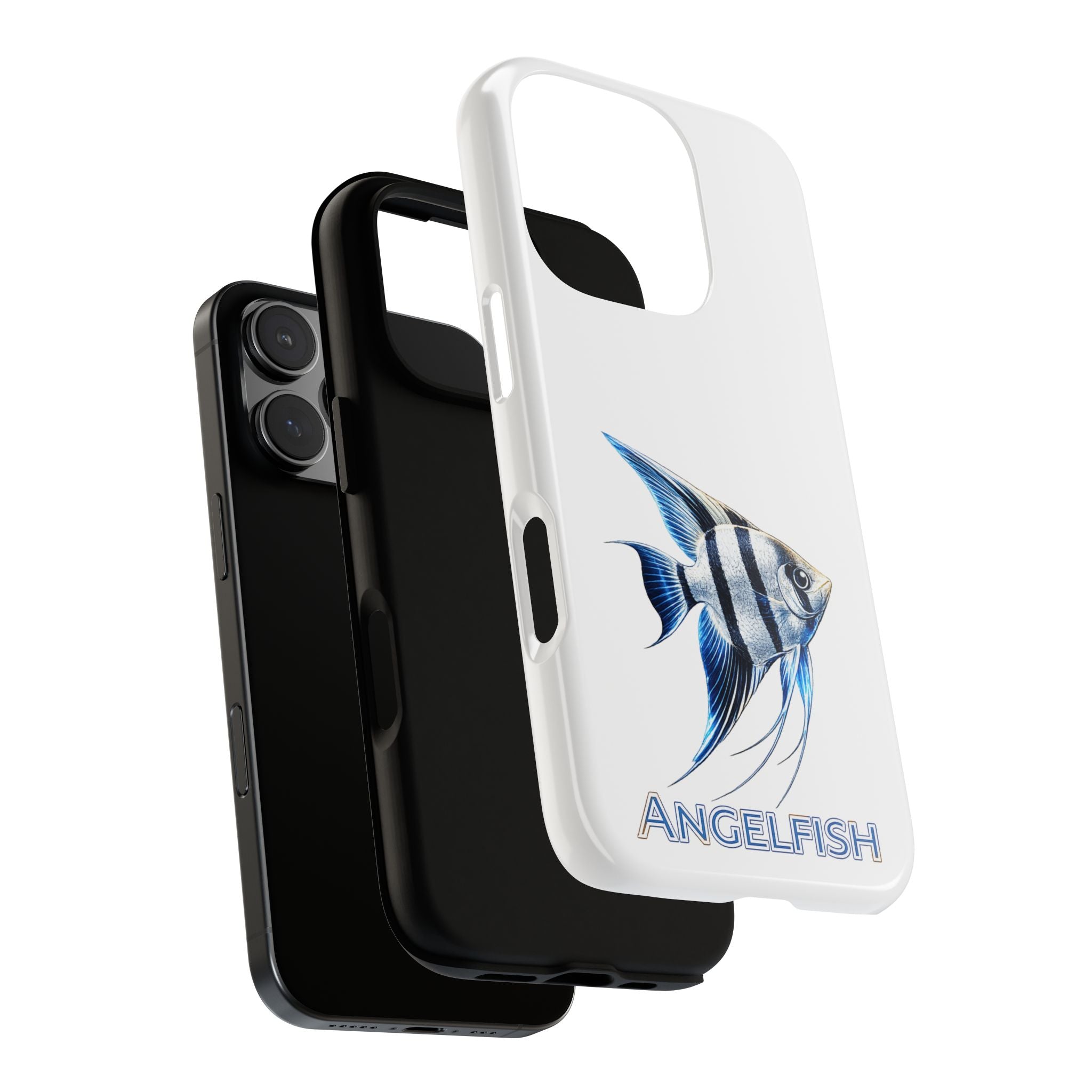 Angelfish Tough Phone Case – Durable Protective Case with Blue Tropical Fish Design