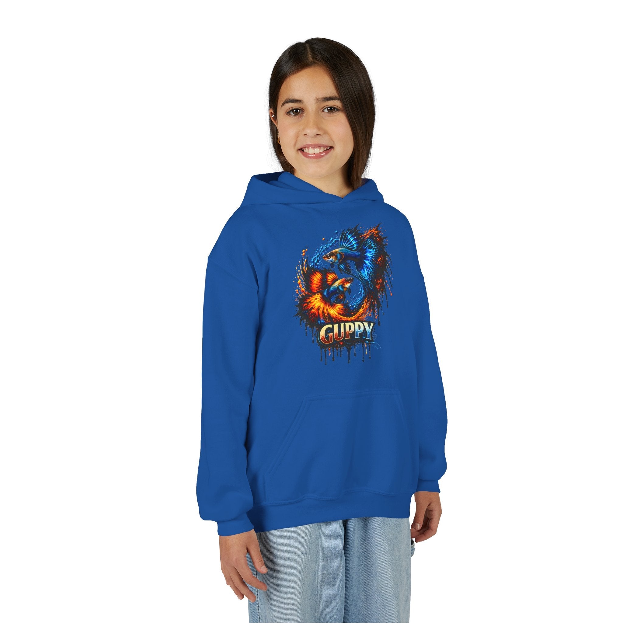 Fire & Ice Guppy – Kids "Neon Flare" Fleece Hoodie