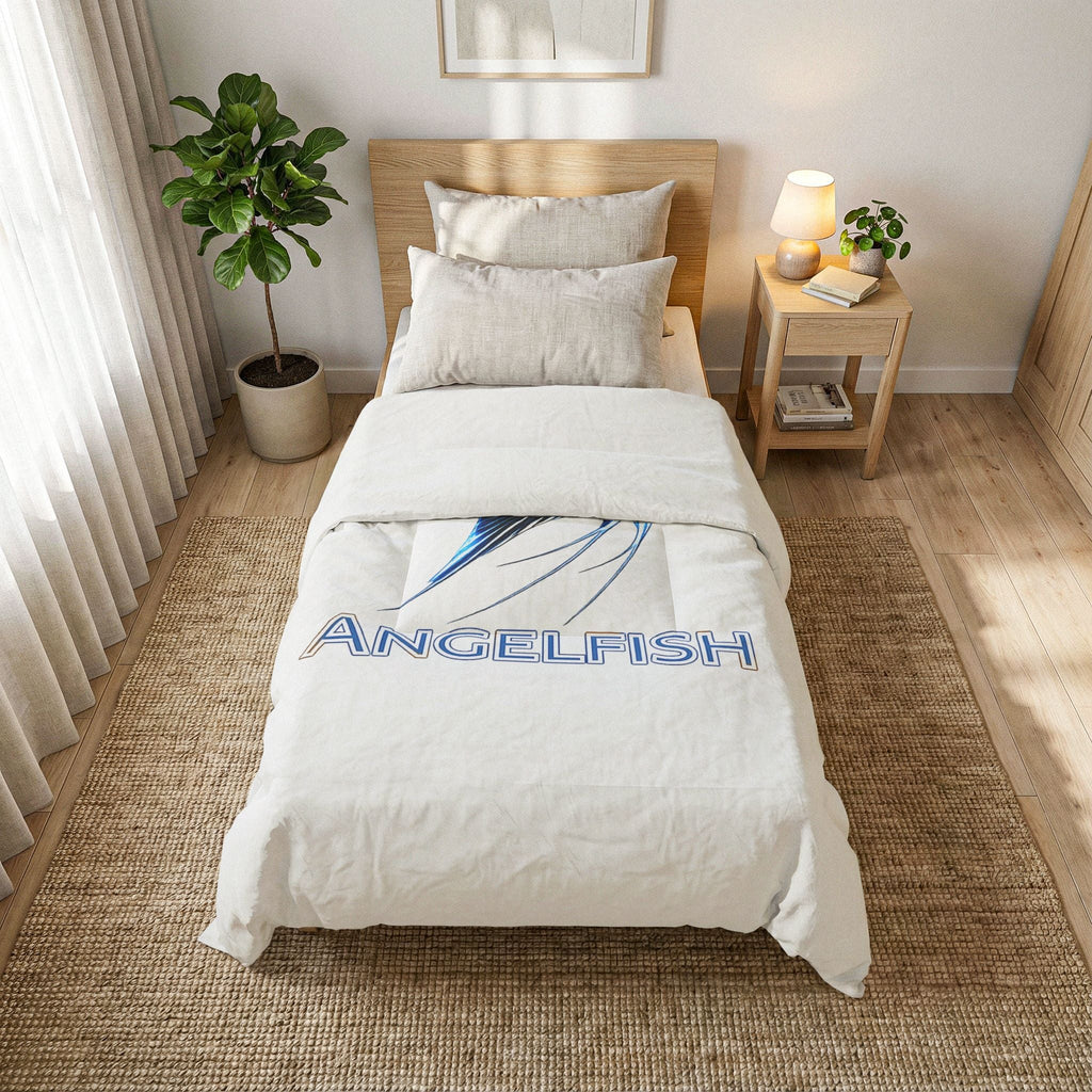 Angelfish Cotton Comforter – Coastal Blue Fish Bedding