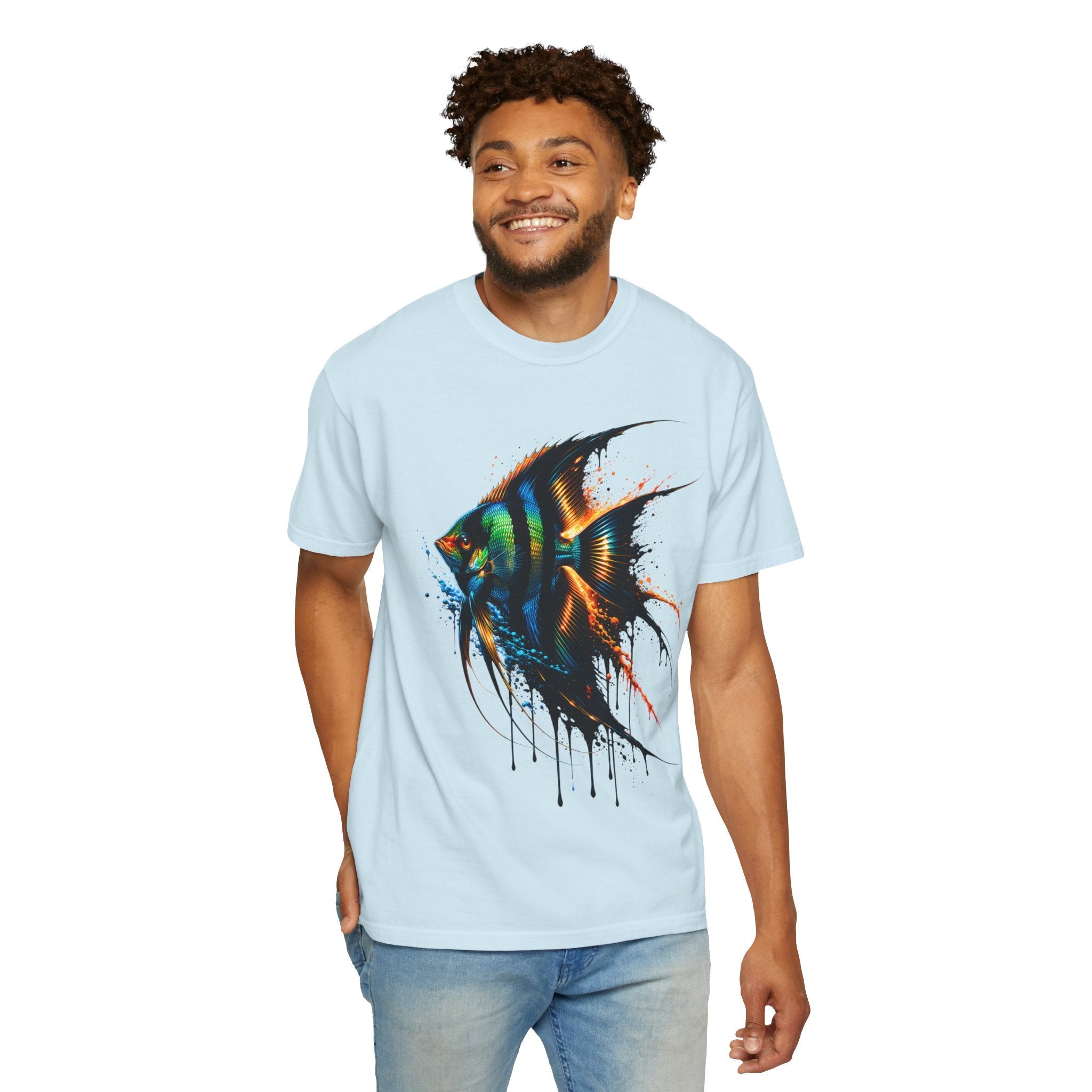 Vibrant Drip Angelfish Graphic Tee