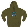 Electric Blue Acara Hoodie — Colorful Aquarium Fish Graphic Fleece Pullover