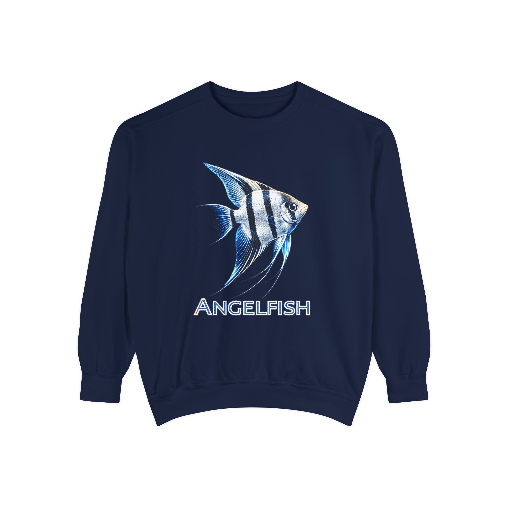 Angelfish Graphic Sweatshirt — Blue Tropical Fish Crewneck