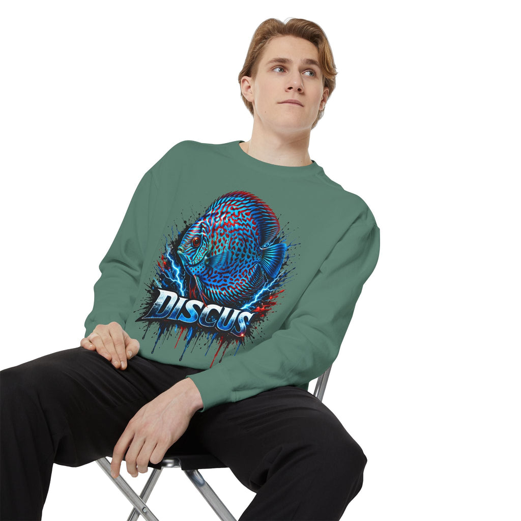 Discus Fish Graphic Sweatshirt — Vibrant Aquarium Lover Crewneck