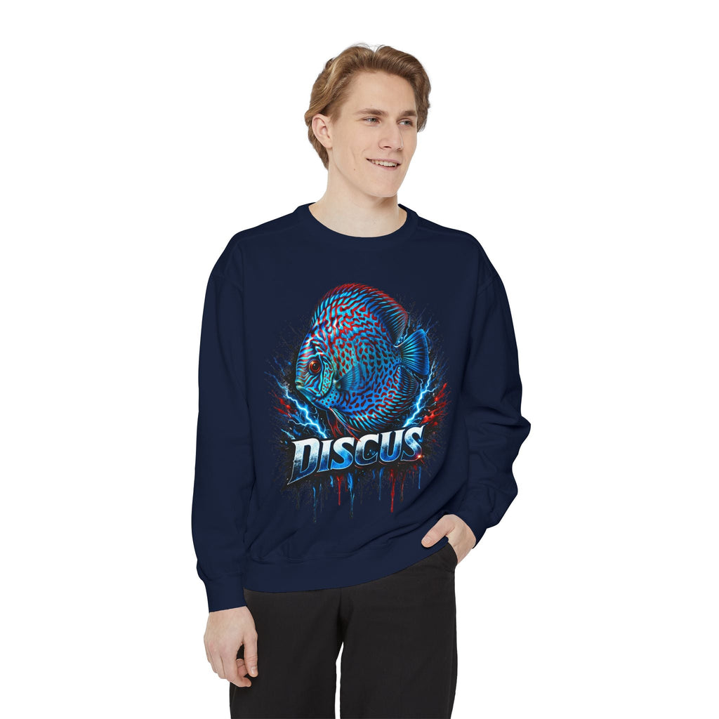 Discus Fish Graphic Sweatshirt — Vibrant Aquarium Lover Crewneck