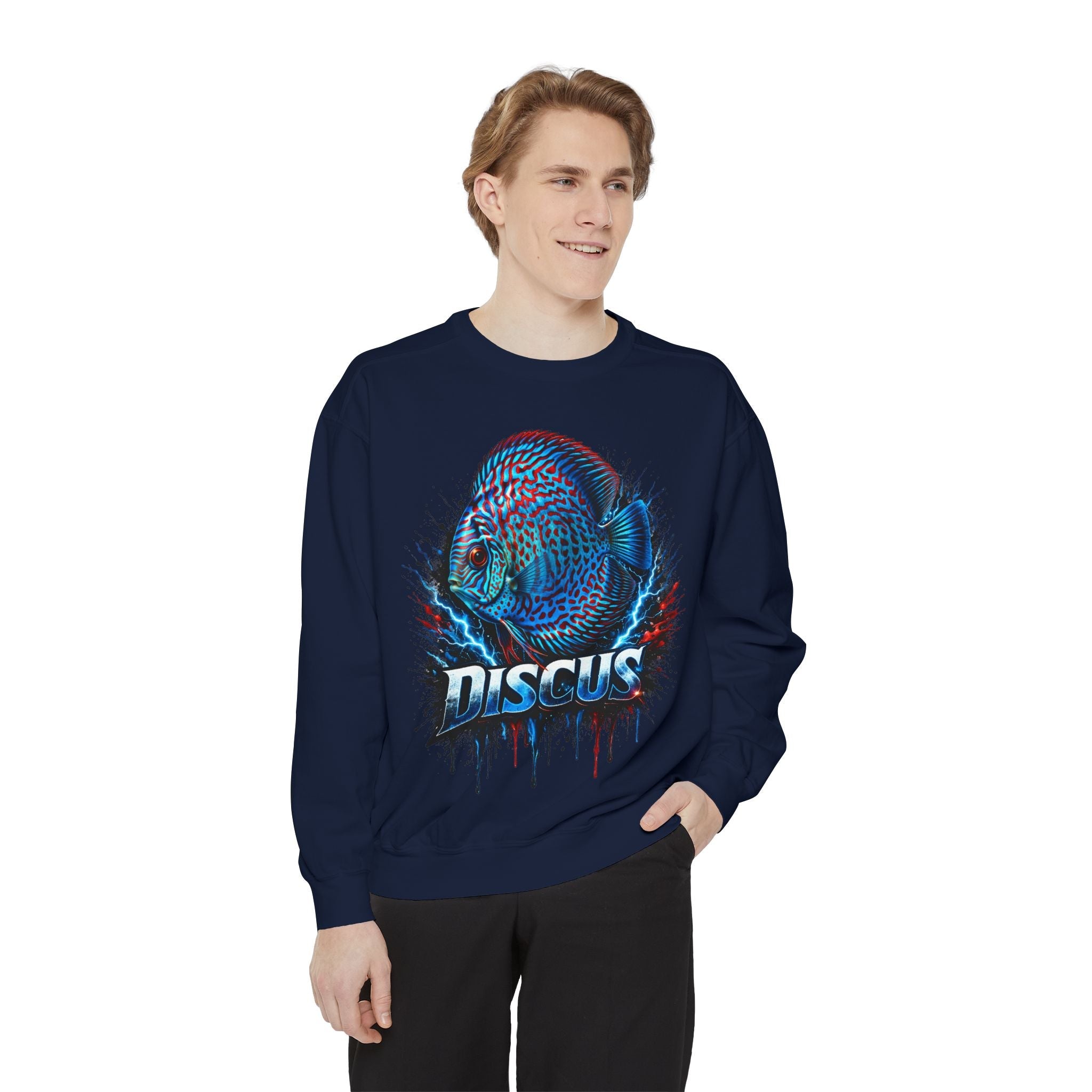 Discus Fish Graphic Sweatshirt — Vibrant Aquarium Lover Crewneck
