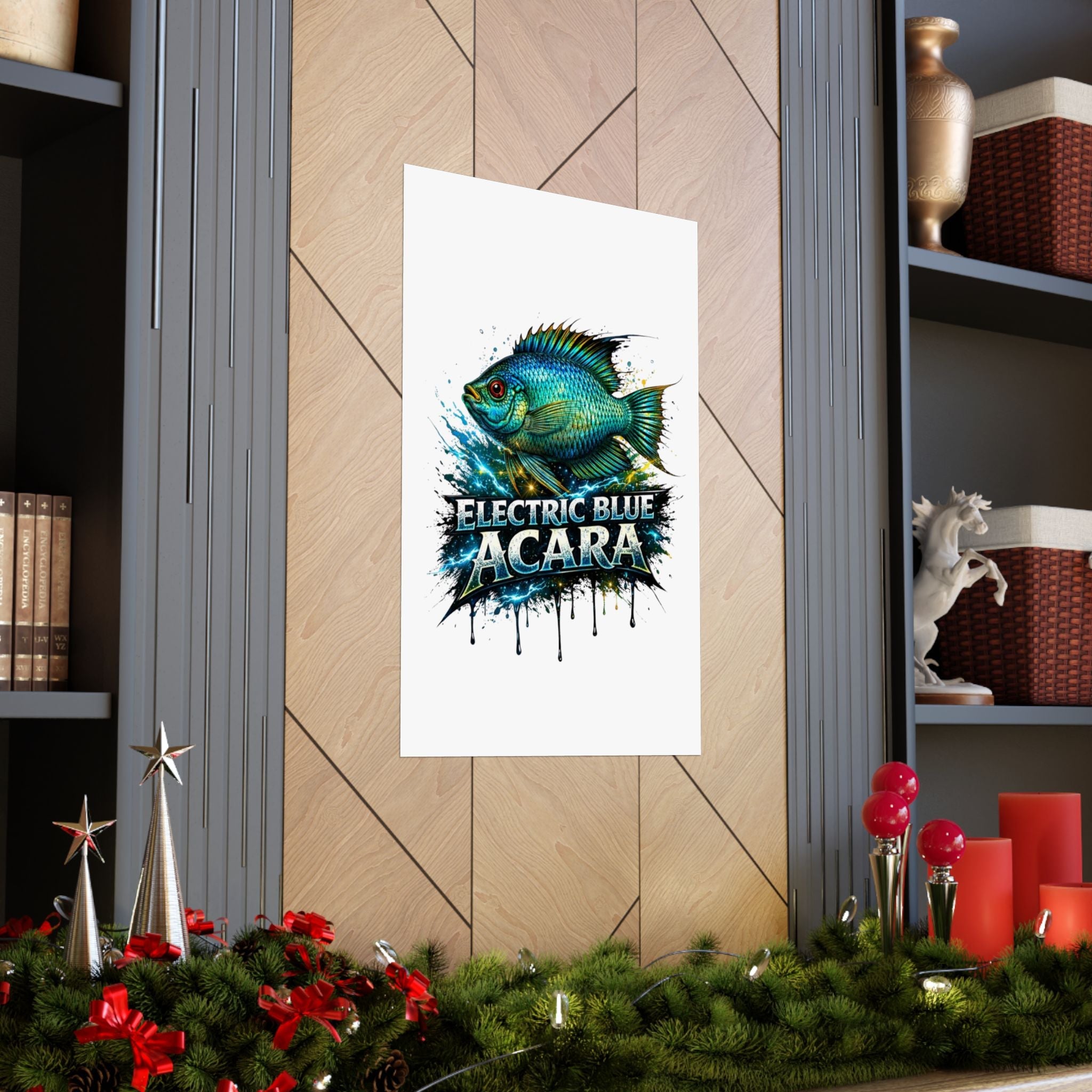 Electric Blue Acara – Matte Vertical Poster