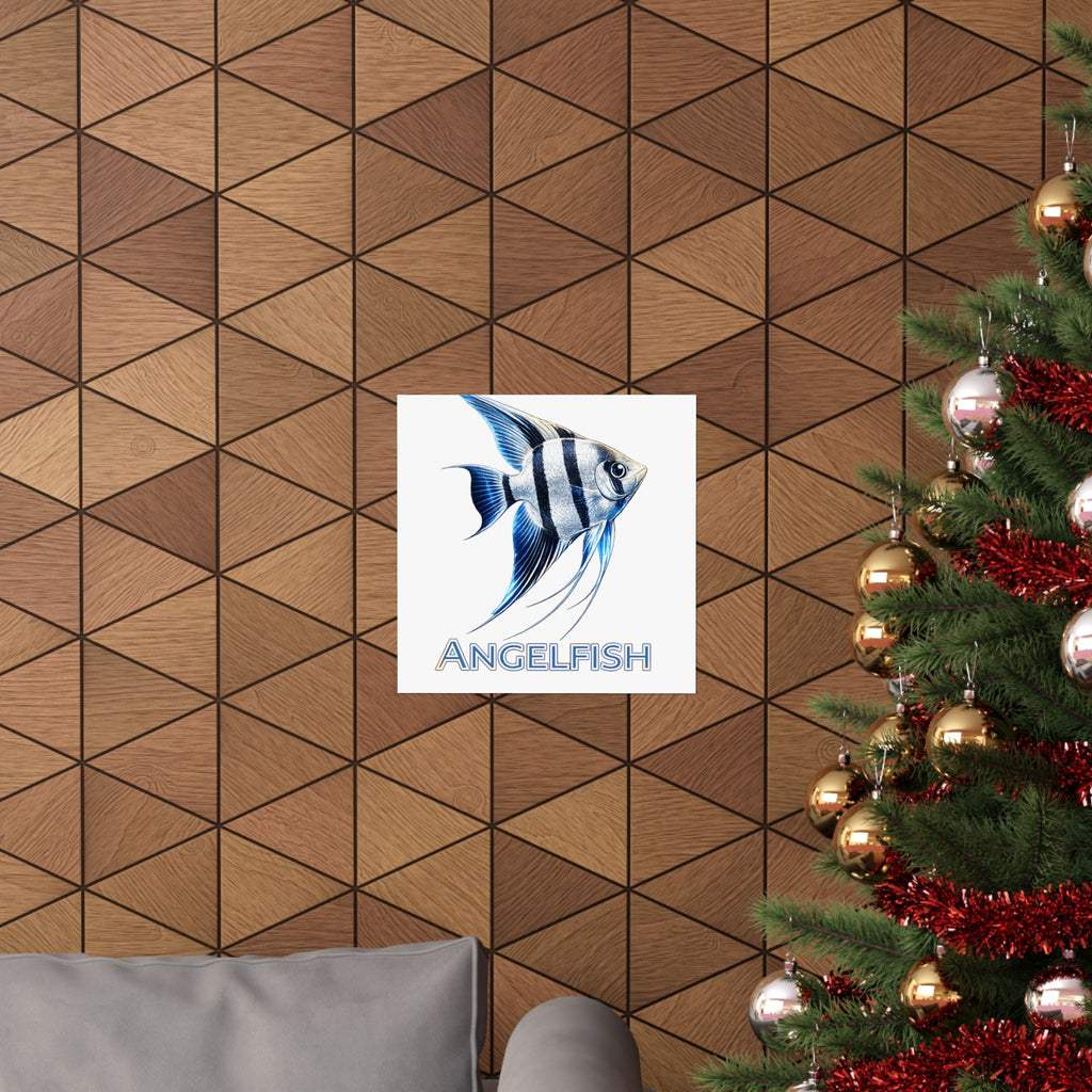 Angelfish Wall Poster — Matte Vertical Marine Fish Art Print