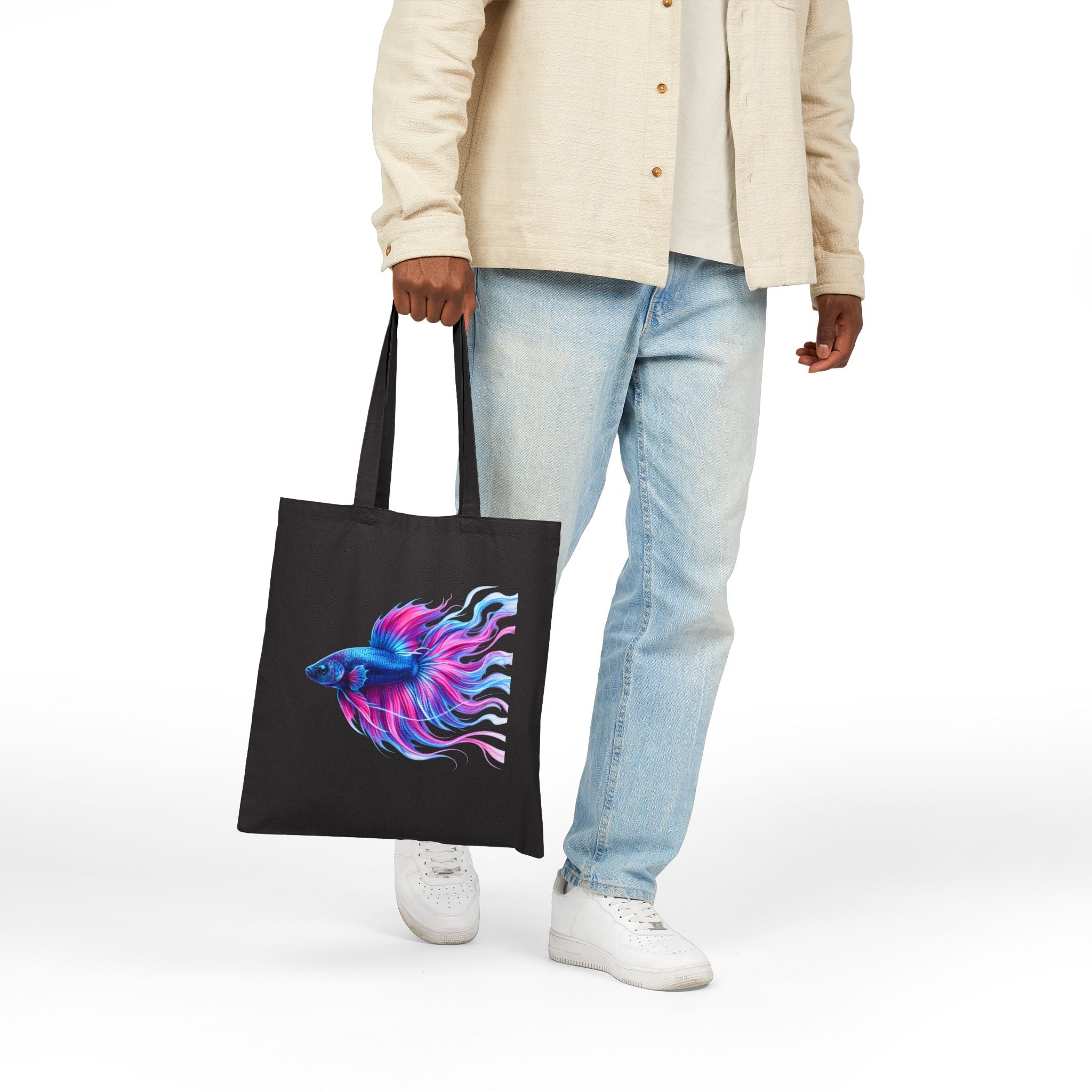 Electric Paint Betta Canvas Tote Bag