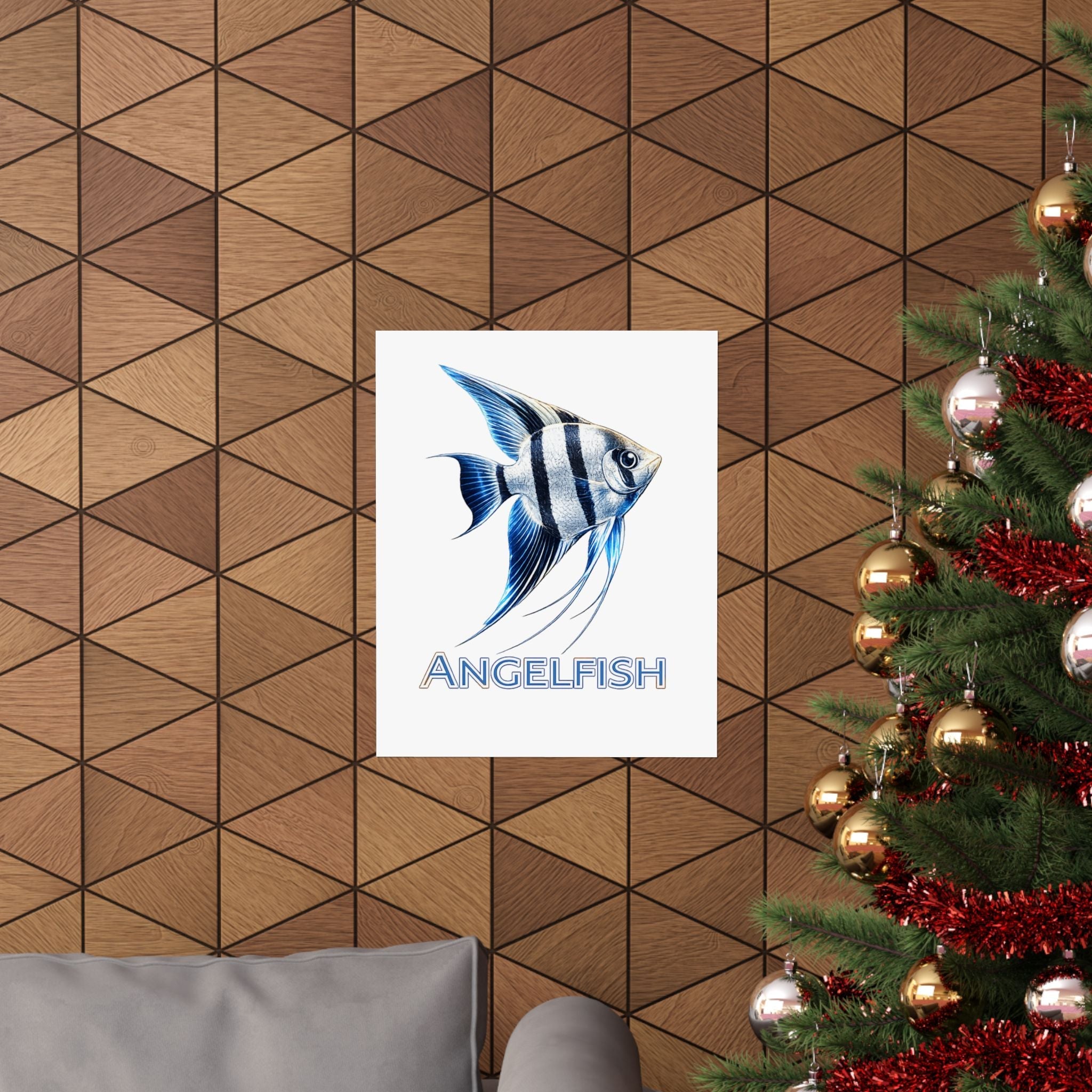 Angelfish Wall Poster — Matte Vertical Marine Fish Art Print