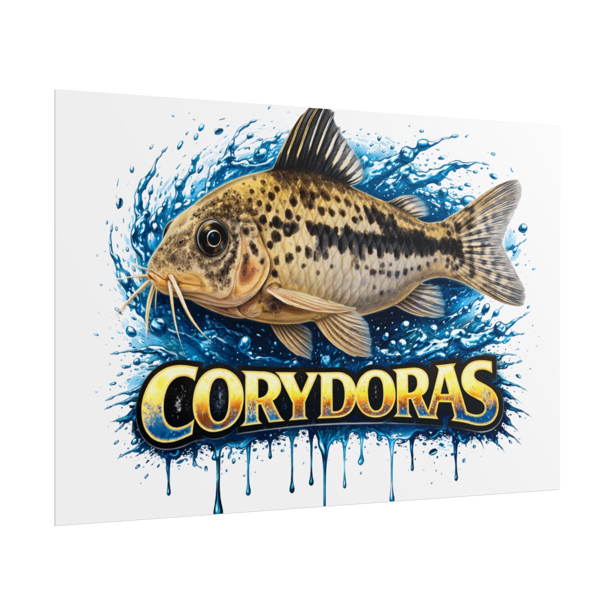 Corydoras Aquarium Fish Poster — Rolled Decorative Wall Art for Fishkeepers